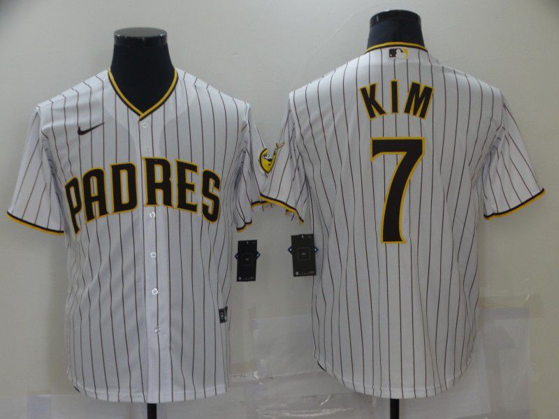 Men San Diego Padres 7 Kim White stripe Game 2021 Nike MLB Jersey